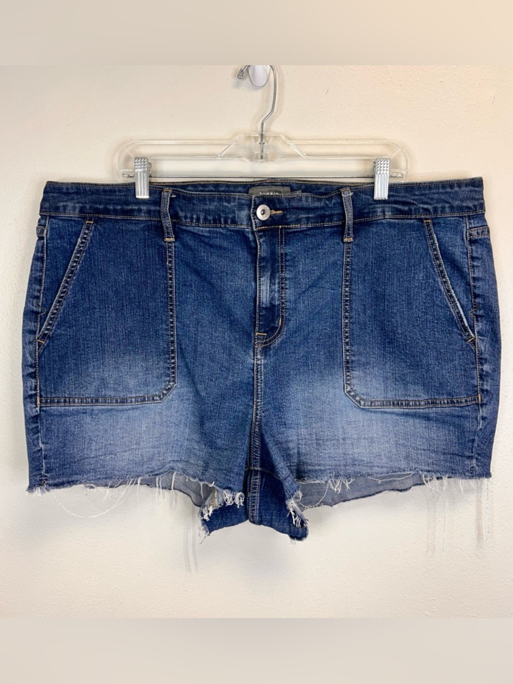 Torrid 22 3X Blue Distressed Denim Cutoff Shorts Summer Plus Size Casual Outdoor